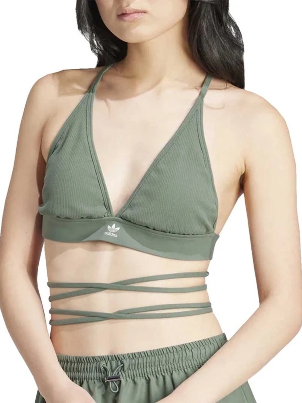 Adidas Bralette Strappy Cross Back Green NWT XL